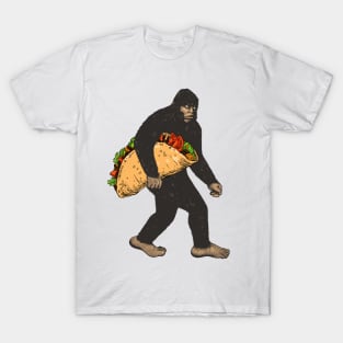 Funny Bigfoot Carrying Taco T-Shirt